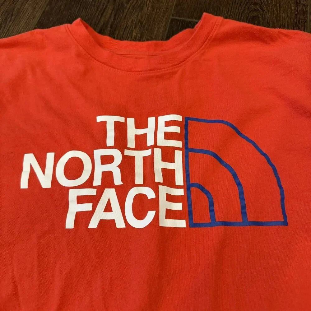 TNF The North Face Graphic T Shirt; Mens Size M; Red / Orange Color